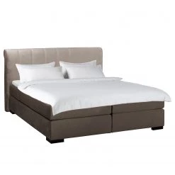 Maison Belfort Lit boxspring Willard I - Tissu - Taupe - 180 x 200cm