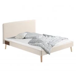 Norrwood Lit capitonné Feda - Tissu - Beige chiné