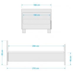 Wimex Lit Nadja - Blanc - 100 x 200cm -Lits & literie Soldes 1000136816 210624 10455600007 SKETCH DETAILS P000000001000136816 sketch