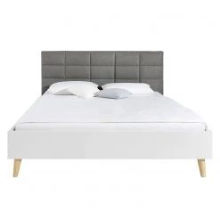 Lit SKØP IX - Gris foncé / Blanc - 140 x 200cm -Lits & literie Soldes 1000142631 181116 132836363 GALLERYIMAGES P000000001000142631