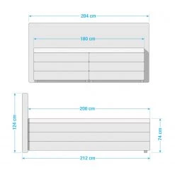 Fredriks Boxspringbett Poppel - Tissu - Gris minéral -Lits & literie Soldes 1000143678 181116 15553613 GALLERYIMAGES P000000001000143678