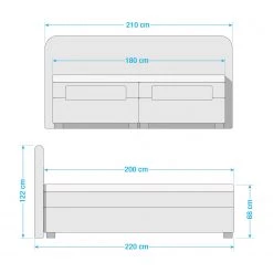 Fredriks Lit boxspring Tupa - Tissu - Noir / Anthracite -Lits & literie Soldes 1000143682 181116 15553841 GALLERYIMAGES P000000001000143682