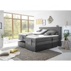 Fredriks Lit boxspring Newborough - Tissu - Gris clair / Gris foncé -Lits & literie Soldes 1000143708 181116 155549202 MOOD GALLERYIMAGES P000000001000143708 mood