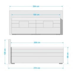 Fredriks Lit boxspring Newborough - Tissu - Gris clair / Gris foncé -Lits & literie Soldes 1000143708 181116 155550206 GALLERYIMAGES P000000001000143708