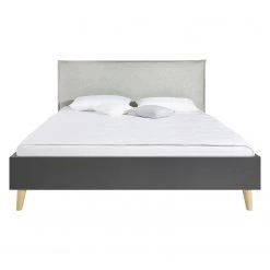 Lit SKØP I - Gris clair / Anthracite - 160 x 200cm -Lits & literie Soldes 1000143955 181116 13302648 GALLERYIMAGES P000000001000143955