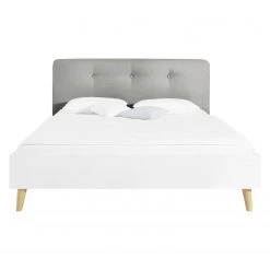 Lit SKØP V - Gris clair / Blanc - 160 x 200cm -Lits & literie Soldes 1000143967 181116 133056155 GALLERYIMAGES P000000001000143967