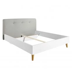 Lit SKØP V - Gris clair / Blanc - 160 x 200cm -Lits & literie Soldes 1000143967 181116 133056156 GALLERYIMAGES P000000001000143967