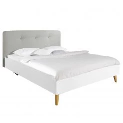 Lit SKØP V - Gris clair / Blanc - 160 x 200cm