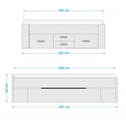 Rauch Orange Lit Scala I - Imitation chêne Wotan - 160 x 200cm -Lits & literie Soldes 1000145000 181212 14080200092 GALLERYIMAGES P000000001000145000
