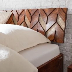 Ars manufacti Lit en bois massif Yao - Acacia massif / Métal - Acacia / Doré -Lits & literie Soldes 1000145314 190605 11063300032 GALLERYIMAGES P000000001000145314