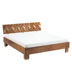 Ars manufacti Lit en bois massif Yao - Acacia massif / Métal - Acacia / Doré -Lits & literie Soldes 1000145314 190705 11161000002 DETAILS P000000001000145314