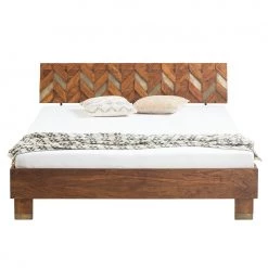 Ars manufacti Lit en bois massif Yao - Acacia massif / Métal - Acacia / Doré -Lits & literie Soldes 1000145314 190705 11161000005 DETAILS P000000001000145314