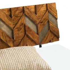 Ars manufacti Lit en bois massif Yao - Acacia massif / Métal - Acacia / Doré -Lits & literie Soldes 1000145314 190705 11161000006 DETAILS P000000001000145314