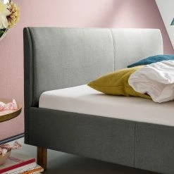 Meise.möbel Lit capitonné Lena - Tissu - Gris clair - 120 x 200cm -Lits & literie Soldes 1000150189 181220 16400600032 GALLERYIMAGES P000000001000150189