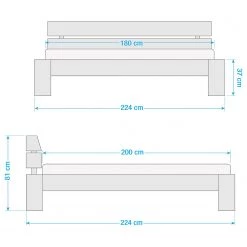Neue Modular Lit en bois massif Ortega - Chêne des marais massif - 180 x 200cm -Lits & literie Soldes 1000151702 210701 07564100052 SKETCH DETAILS P000000001000151702 sketch