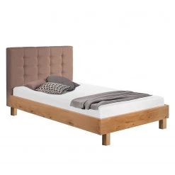 Neue Modular Lit en bois massif Lund II - Chêne sauvage massif, huilé - 140 x 200cm