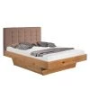 Neue Modular Lit en bois massif Lund I - Chêne sauvage massif, huilé - 180 x 200cm - 1 tiroir de lit