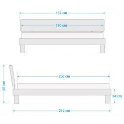 Neue Modular Lit en bois massif Marseille - 180 x 200cm -Lits & literie Soldes 1000164528 210707 14033800045 SKETCH DETAILS P000000001000164528 sketch