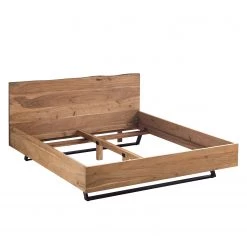Ars Natura Lit en bois massif Vardo - Acacia massif / Métal - Acacia / Noir -Lits & literie Soldes 1000166806 191030 08503300026 DETAILS P000000001000166806