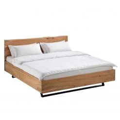 Ars Natura Lit en bois massif Vardo - Acacia massif / Métal - Acacia / Noir