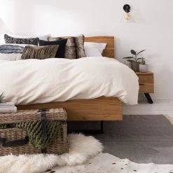 Ars Natura Lit en bois massif Vardo - Acacia massif / Métal - Acacia / Noir -Lits & literie Soldes 1000166806 191113 10462200027 DETAILS P000000001000166806