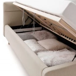 Meise.möbel Lit capitonné Lotte - Tissu - Beige - 180 x 200cm -Lits & literie Soldes 1000173832 190522 13574300135 GALLERYIMAGES P000000001000173832