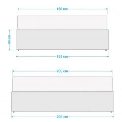 Mørteens Lit capitonné El Ancor - Tissu - Anthracite - 180 x 200cm -Lits & literie Soldes 1000174152 210713 08561400028 SKETCH DETAILS P000000001000174152 sketch