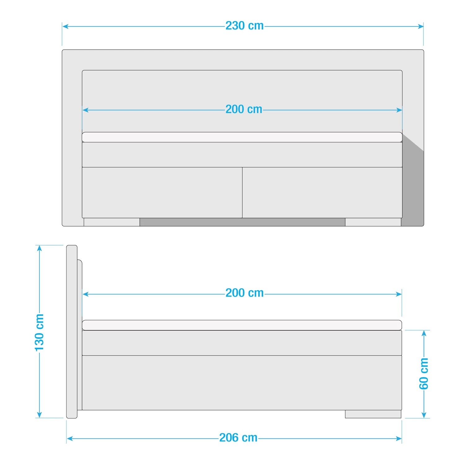 Naturoo Lit boxspring Marcel II - Tissu effet velours - Partiellement en chêne massif - Noir - 200 x 200cm - Matelas double D2/D3 5 Naturoo Lit boxspring Marcel II - Tissu effet velours - Partiellement en chêne massif - Noir - 200 x 200cm - Matelas double D2/D3 – Image 5