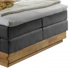 Naturoo Lit boxspring Moneta - Tissu - Partiellement en chêne massif - Gris - 180 x 200cm - D3 medium -Lits & literie Soldes 1000175853 190703 16140800883 GALLERYIMAGES P000000001000175853
