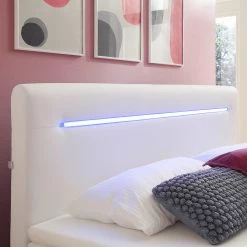 Meise.möbel Lit boxspring Lights - Imitation cuir - Blanc - 180 x 200cm - 2 tiroirs de lit -Lits & literie Soldes 1000176631 210106 08204300036 MOOD DETAILS P000000001000176631 mood