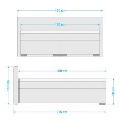 Loftscape Lit boxspring Senga - Tissu - 160 x 200cm -Lits & literie Soldes 1000179073 190731 10193300020 SKETCH DETAILS P000000001000179073 sketch
