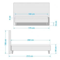Norrwood Lit capitonné Balvano - Rose - 160 x 200cm -Lits & literie Soldes 1000182309 190815 14070400058 SKETCH DETAILS P000000001000182309 sketch