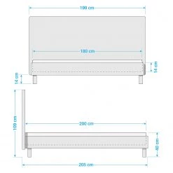 LC Spa Lit Coux - Blanc brillant / Blanc mat - Largeur : 190 cm -Lits & literie Soldes 1000184271 191021 14111200001 SKETCH DETAILS P000000001000184271 sketch