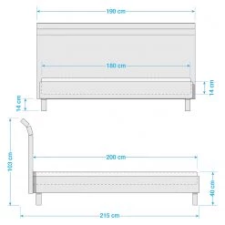 LC Spa Lit Laussonne II - Blanc / Graphite - 180 x 200cm 9 LC Spa Lit Laussonne II - Blanc / Graphite - 180 x 200cm -Lits & literie Soldes 1000184297 191021 10063400022 SKETCH DETAILS P000000001000184297 sketch