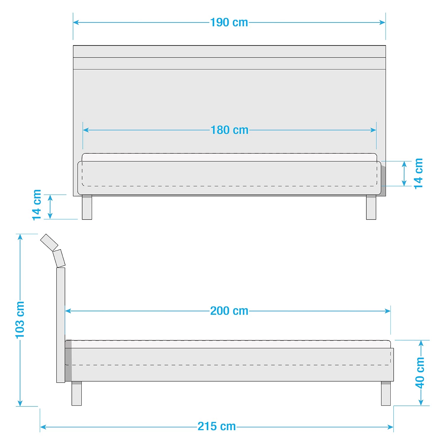 LC Spa Lit Laussonne II - Blanc / Graphite - 180 x 200cm 5 LC Spa Lit Laussonne II - Blanc / Graphite - 180 x 200cm – Image 5