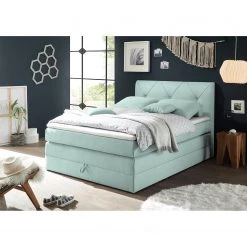 Loftscape Lit boxspring Griggs - Revêtement : tissu ainsi que le coffre de lit - Menthe - 140 x 200cm -Lits & literie Soldes 1000199604 200110 08294100002 MOOD DETAILS P000000001000199604 mood