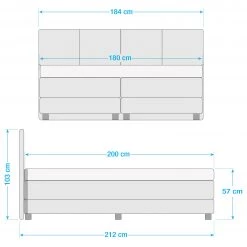 Loftscape Lit boxspring Hatch - Revêtement : tissu - 180 x 200cm 5 Loftscape Lit boxspring Hatch - Revêtement : tissu - 180 x 200cm -Lits & literie Soldes 1000199608 210709 11594200023 SKETCH DETAILS P000000001000199608 sketch