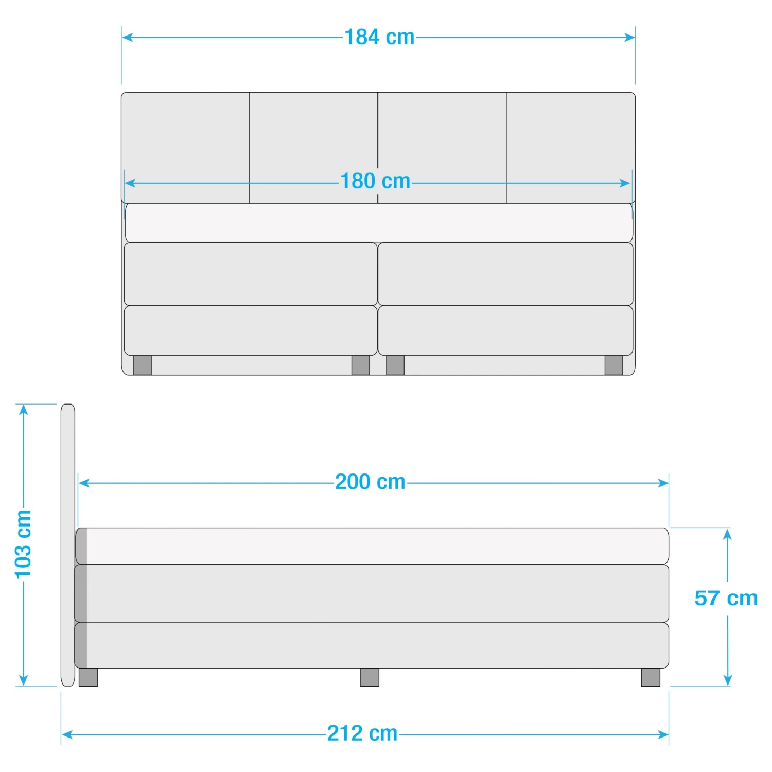Loftscape Lit boxspring Hatch - Revêtement : tissu - 180 x 200cm 3 Loftscape Lit boxspring Hatch - Revêtement : tissu - 180 x 200cm – Image 3