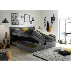 Loftscape Lit boxspring Sunol I - Lit boxspring Sunol I avec cadre de lit - Gris - 160 x 200cm -Lits & literie Soldes 1000199704 191218 15020500032 MOOD DETAILS P000000001000199704 mood