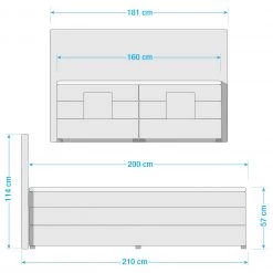Loftscape Lit boxspring Sunol II - Lit boxspring Sunol II avec moteur - Gris clair - 160 x 200cm -Lits & literie Soldes 1000199714 210721 08451400007 SKETCH DETAILS P000000001000199714 sketch