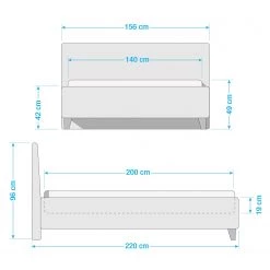 Meise.möbel Lit capitonné Lucca - 140 x 200cm -Lits & literie Soldes 1000200947 200213 10260700005 SKETCH DETAILS P000000001000200947 sketch