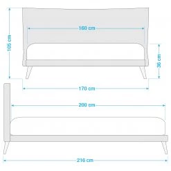Neue Modular Sommier boxspring Imola II - Sans matelas ni surmatelas - 160 x 200cm -Lits & literie Soldes 1000201117 210721 08451400012 SKETCH DETAILS P000000001000201117 sketch