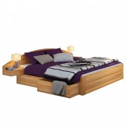 Neue Modular Lit en bois massif Parma II - Duramen de hêtre massif - 160 x 200cm