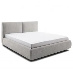 Meise.möbel Lit capitonné Atesio III - Avec tête de lit à effet coussin et tiroir de lit et matelas - Gris clair - D2 souple -Lits & literie Soldes 1000206867 201030 11443200019 DETAILS P000000001000206867