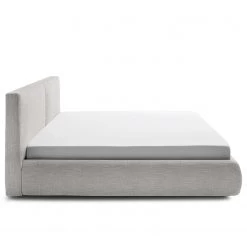 Meise.möbel Lit capitonné Atesio III - Avec tête de lit à effet coussin et tiroir de lit et matelas - Gris clair - D2 souple -Lits & literie Soldes 1000206867 201030 11443600022 DETAILS P000000001000206867