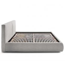 Meise.möbel Lit capitonné Atesio III - Avec tête de lit à effet coussin et tiroir de lit et matelas - Gris clair - D2 souple -Lits & literie Soldes 1000206867 201030 11443700023 DETAILS P000000001000206867