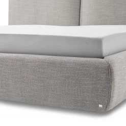 Meise.möbel Lit capitonné Atesio III - Avec tête de lit à effet coussin et tiroir de lit et matelas - Gris clair - D2 souple -Lits & literie Soldes 1000206867 201030 11444000028 DETAILS P000000001000206867