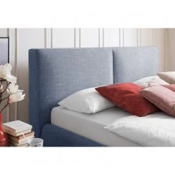 Meise.möbel Lit capitonné Atesio - Avec tête de lit à effet coussin - Bleu jean -Lits & literie Soldes 1000206915 200331 17381400097 DETAILS P000000001000206915