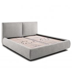 Meise.möbel Lit capitonné Atesio II - Avec tête de lit à effet coussin et tiroir de lit - Gris clair -Lits & literie Soldes 1000206918 201030 11450600059 DETAILS P000000001000206918