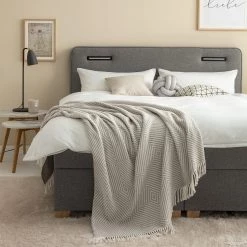 Ars Natura Lit boxspring Woodmore - Éclairage inclus - Gris foncé - 160 x 200cm -Lits & literie Soldes 1000208296 200618 10461600030 DETAILS P000000001000208296